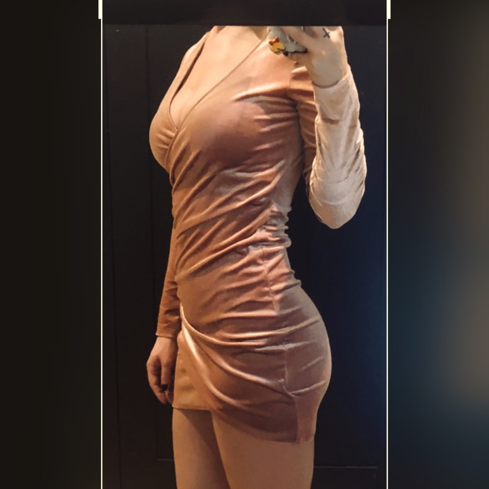 Pink Velvet Wrap Dress